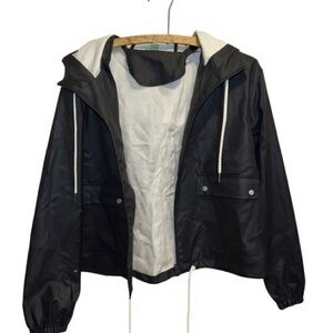 dip Black and White Hooded Utility Jacket